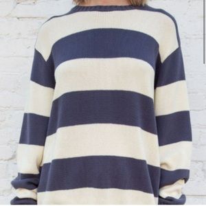 Brandy Melville COTTON THICK STRIPE sweater (blue and cream)